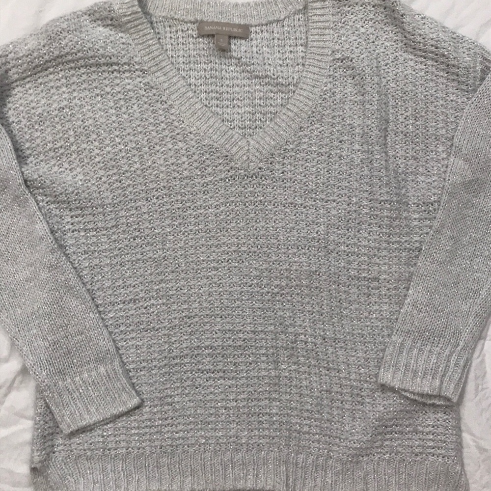 Sparkly Grey Knit Banana Republic Sweater